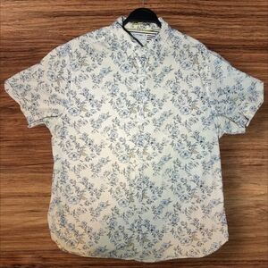 Denim & Flower White and Blue Floral Men's Shirt